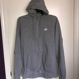 Grey Nike hoodie with white logo